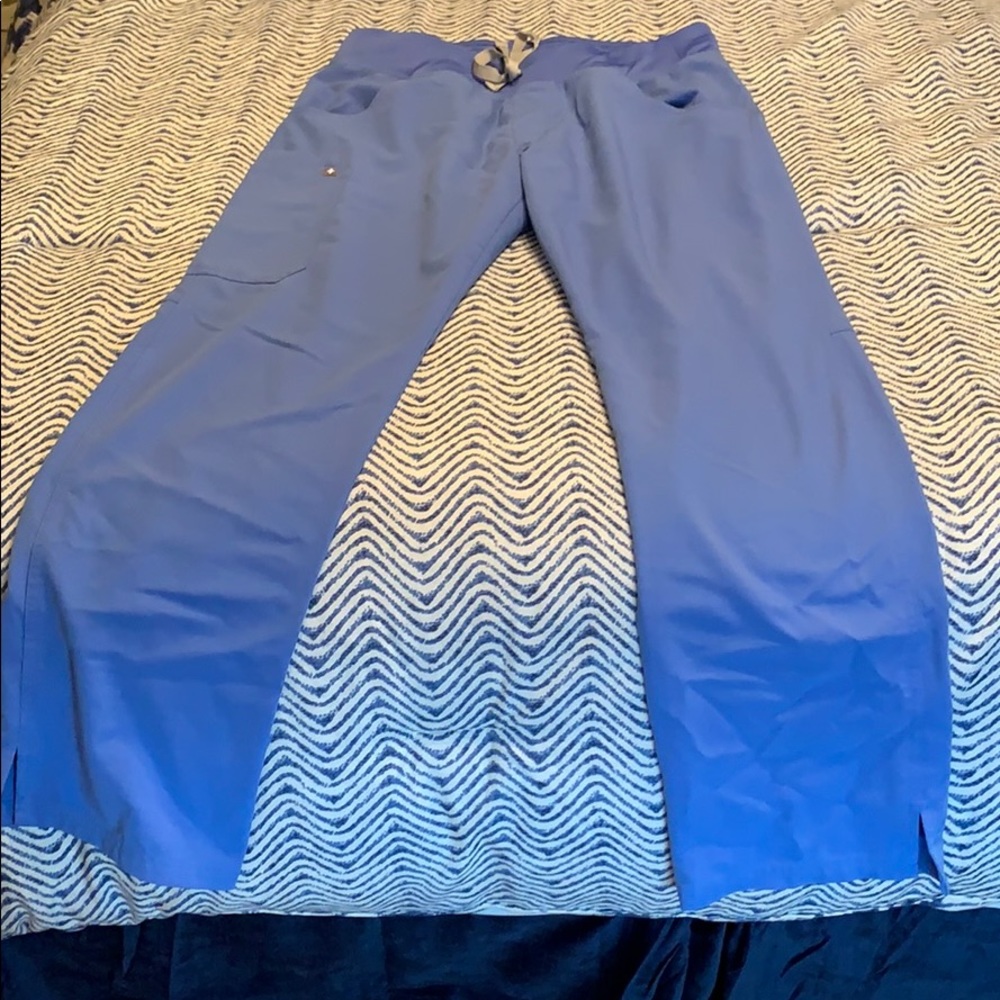 Figs cargo scrub pants in Ceil blue